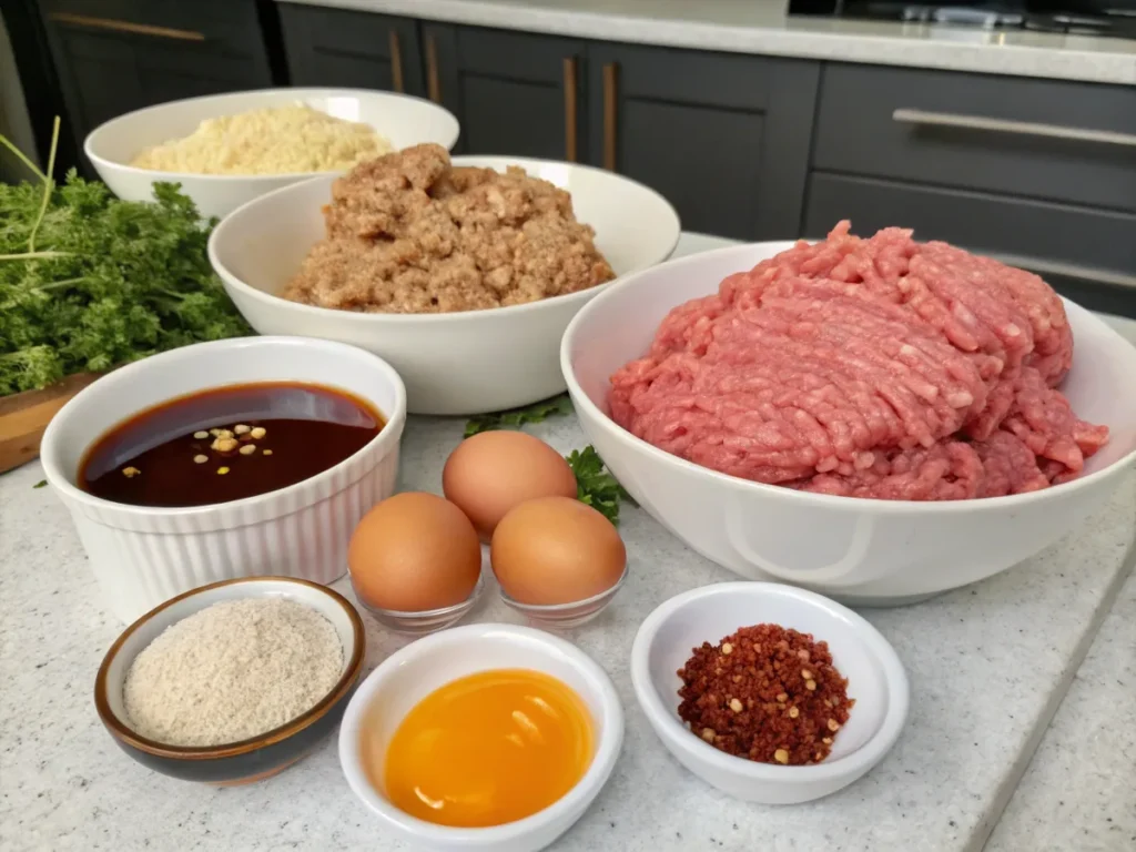 Ingredients for the best smoked meatloaf recipe