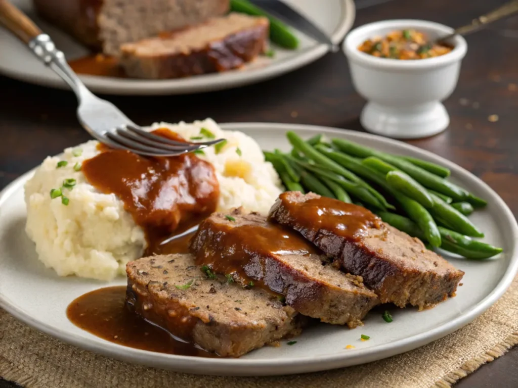 Classic side dishes served with Lipton Onion Soup Mix meatloaf.